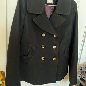 Tommy Hilfiger Black Double-Breasted Pea Coat